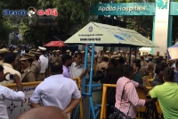 Security outside apollo beefed up supporters pray for amma